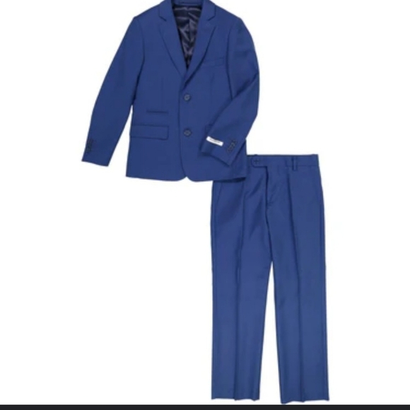 Isaac Mizrahi Slim Fit Solid Birdseye Jacket Panta Suit Size 44R/36